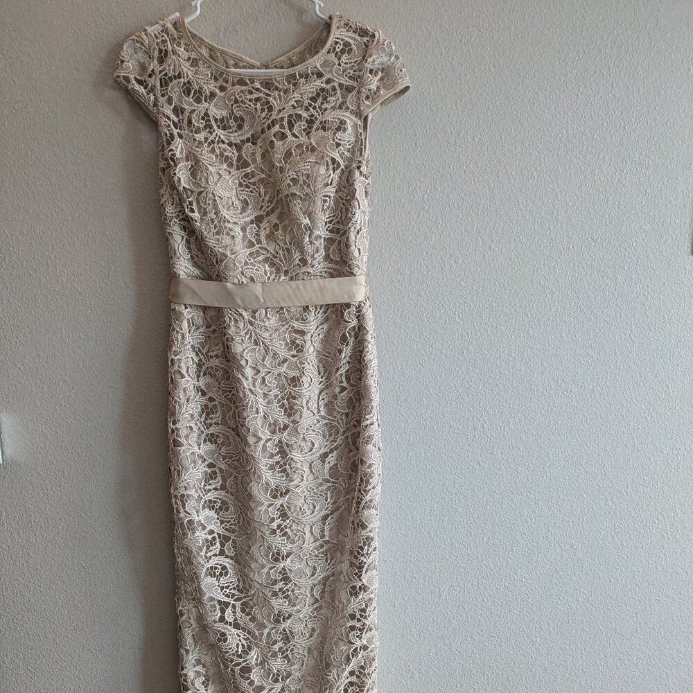 Adrianna Papell Champagne Dress Size 4